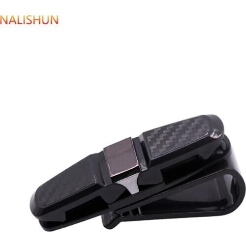 S-Type Carbon Brazing Car Glasses Clip Sunglasses Double Clip Sun Visor Sunglasses Bill Holder Multifunctional Car Supplies