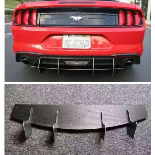 High quality Dry Carbon Fiber Rear Bumper Lip Auto Car Rear Diffuser Fits For Ford Mustang 2018