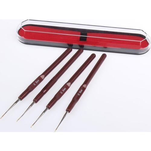 XTREND 4 Sizes/Set Plastic Handle Metal Crochet Hooks Aluminum Knitting Needles Sewing DIY Crafts Knitting Accessories Tools