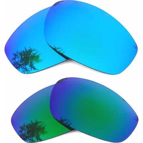 Ice Blue Mirrored & Green Mirrored Polarized Replacement Lenses for Blender Frame 100% UVA & UVB
