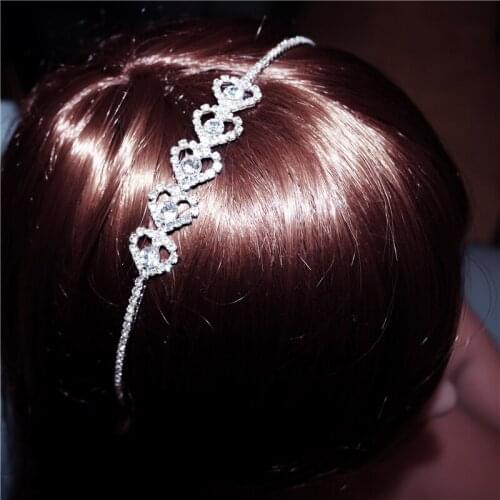 Bling Crystal Wedding Tiara Headband Beaded Sweet Heart Prom Bridal HairBand Leaf Pearl Bride Headpiece For Women Hair Jewelry