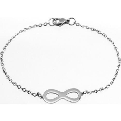 Risul infinity charm bracelet for Women Female infinite stainless steel fashion mirror charm Rolo chain bracelets