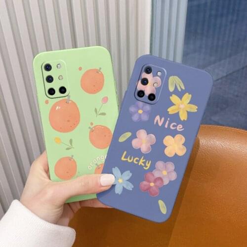 More Than One Orange Liquid Silicone Case For Oneplus 8t 9 9pro 9r pro Soft Phone Back Cover