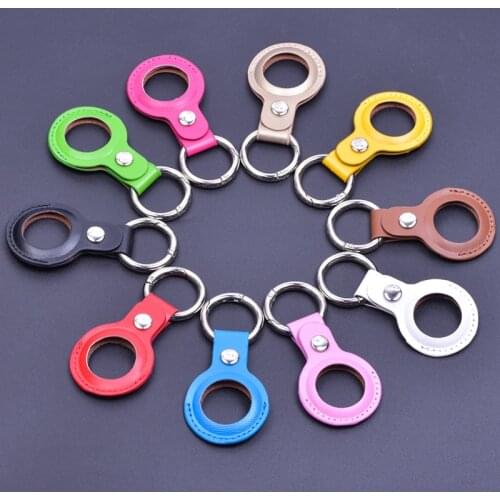 1PCS Multi Color Leather Case For Airtags Protective Cover for apple Locator Tracker Anti-lost Device Keychain Protect Sleeve