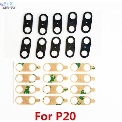 100PCS/lot Back Rear Camera Lens Glass with 3M glue stickers For Huawei Ascend P20