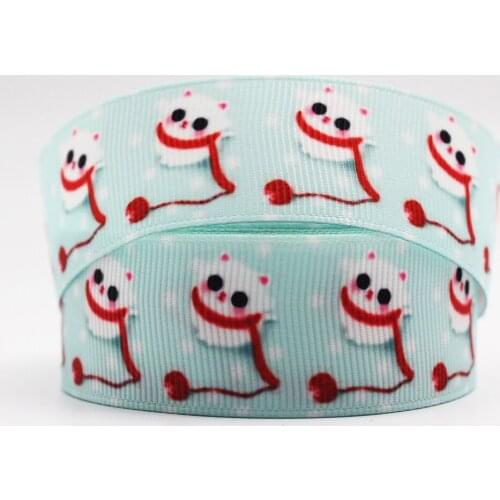 16-75mm Cute Cat Print Grosgrain Ribbon 10/25/50 Size Diy Bow Wedding Party Decoration Ribbon