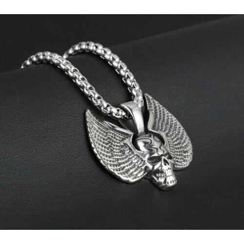 2020 necklace jewelry for neck Accessories Steampunk skull necklaces mens stainless steel large necklaces pendant statement