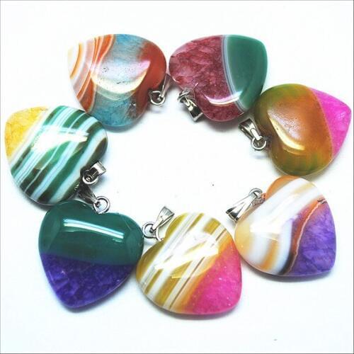 5pcs nature gem stone double stone beads stone pendants heart shape size 20mm free shipping semi precious stone cabs no hole