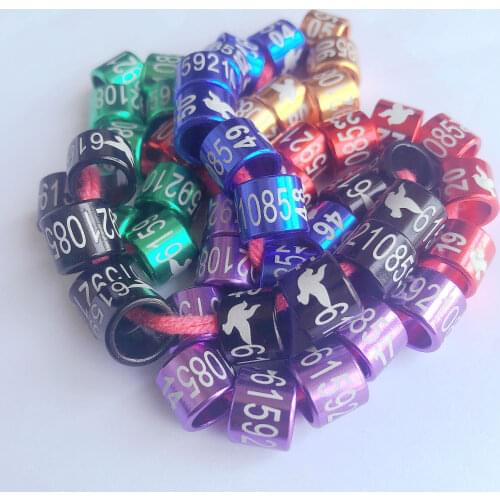 50Pcs 8 mm aluminum ring Bird parrot Dove Pigeon Leg Rings Custom Lettering Rings aluminum pigeon necklace