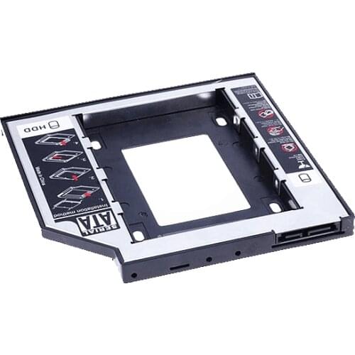 Torlinse Aluminum SATA to PATA IDE 2nd HDD Caddy 12.7MM 9.5MM for 2.5" SSD Hard Disk Case HD Enclosure for Laptop DVD-ROM CD-ROM