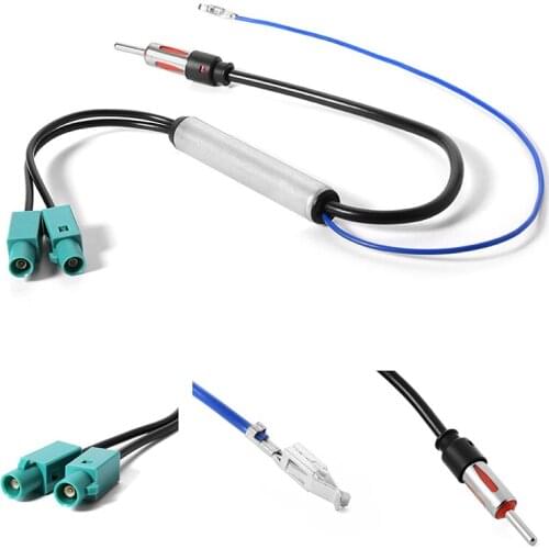 1pc Car Radio Antenna Audio Signal Amplifier Booster Cable Dual Fakra Aerial Adaptor Suitable For Audi Volkswagen