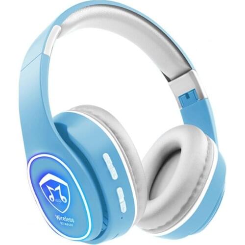 Bluetooth 5.0 LED Light Card Insert Wireless Stereo Headphone Headset Earphone Gift for Boyfriend