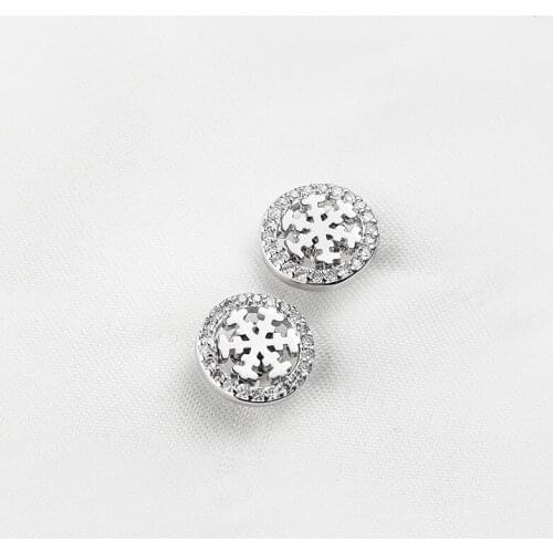 Diamonds Christmas Snowflake S925 Sterling Silver Stud Earring Women Fine Jewelry Trendy Silver Earrings Anniversary Gift Luxury