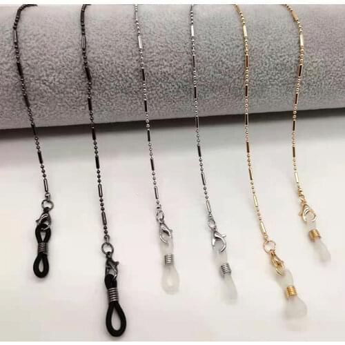 Fashion Eyeglasses Chains Eyeglasses Sunglasses Reading Glasses Beads Strap Holder Chain Keeper Lanyard Black Chain for Women