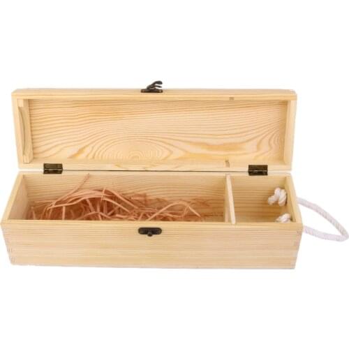 Single Bottle Wood Wine Box Carrier Crate Case for Collection Ornament