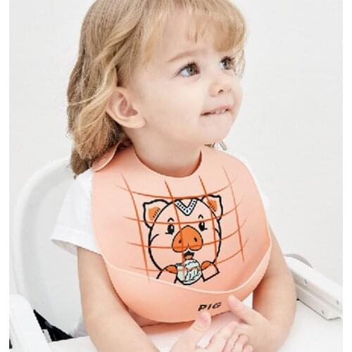 Baby Bibs Silicone Waterproof Saliva Dripping Bandana Bibs Catoon Newborn Feeding Soft Edible Aprons Baby Adjustable Burp Scarf