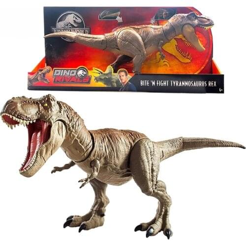 Jurassic World Original 56cm Bite Fight Tyrannosaurus Rex Large Competitive Movie Dinosaur Model Action Figure Toy for Children