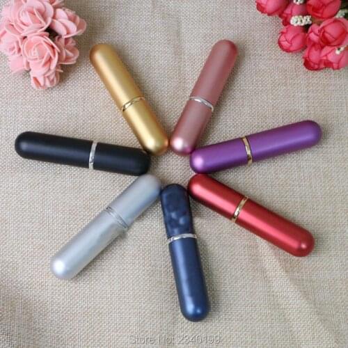 6ML High-Grade Aluminum Perfume Spray Bottle With Glass Inside Empty Cosmetics Packaging Containar.50Pcs/Lot