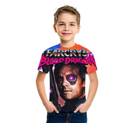 Farcy 3D printed T-shirt childrens fashion short-sleeved shirts for boys and girls summer new childrens loose soft thin short