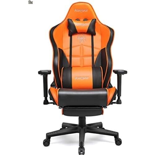 Kirogi Orange Gaming Chair with Footrest Ergonomic Computer Chair with Lumbar Support Adjustable PC Gaming Chair for Adults