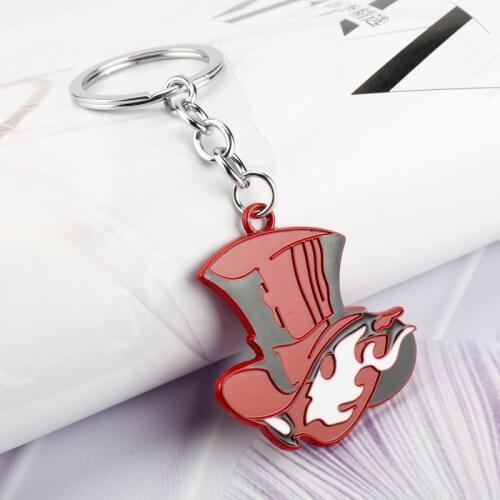 Game Persona 5 P5 Keychain Take Your Heart Logo Red Hat Key Chain for Women Men Car Keyring Souvenir Gift