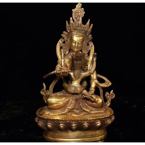 Chinese Old copper handmade Tibetan Buddha Sexual Buddha ss48
