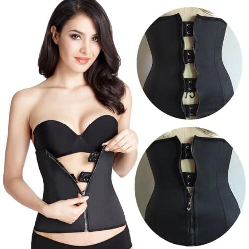 Waist Trainer Cincher Body Shaper Latex Waist Trainer Shapewear Women Tummy Control Zipper Slimming Shapers Underbust Corset