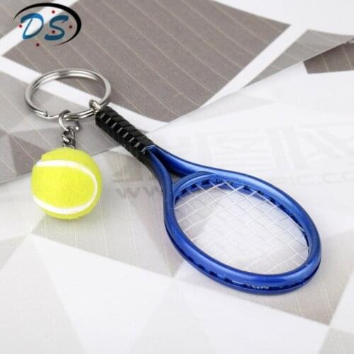 Creative Funny Jewelry Tennis Racket keychain for Women men Tennis Ball Pendants Keyrings Car Key Chains chaveiro