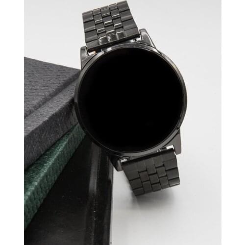 Unisex Black Steel Touch Wrist watch
