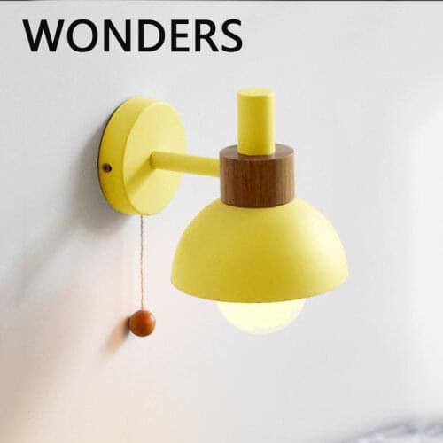 Nordic modern LED wall lamp for home decor bedroom living room indoor lighting Macaron color night light wall light