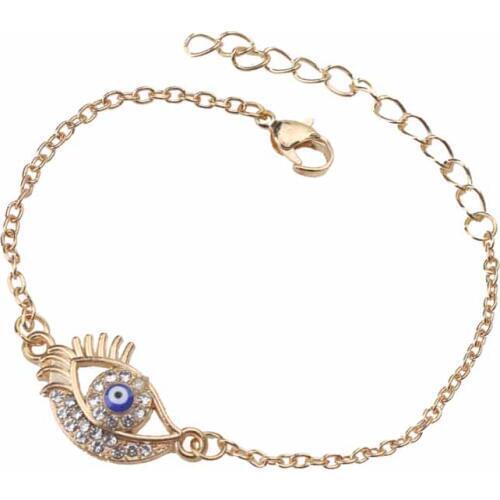 EVIL EYE new fashion blue evil eye bead bracelet geometric metal trendy fashion eye bead bracelet for woman man festival