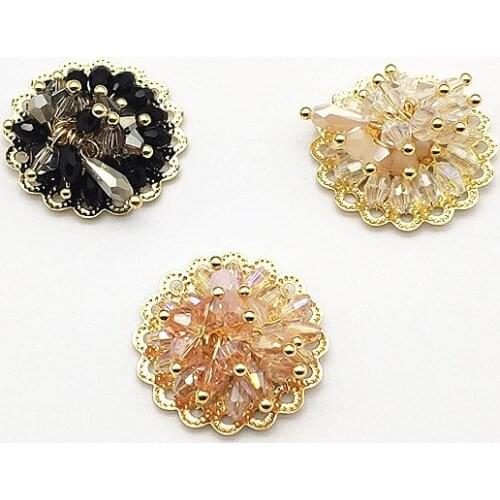 New Arrival! 25mm 20pcs Crystal Flower Shape Charm for Handmade Earring DIY Parts,Jewelry Accessories Findings & Component