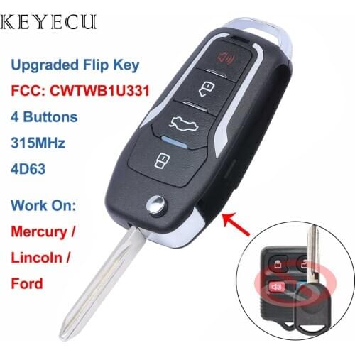 Keyecu Upgraded Flip Remote Key Fob for Ford Explorer Focus Edge Escape Ranger Mustang Flex for Mercury for Lincoln CWTWB1U331