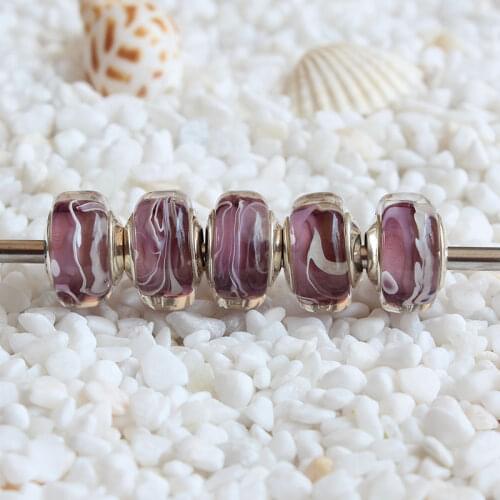 Mistletoe 925 Sterling Silver Murano Glass Charm Bead Only Fit European OHM Troll & Pan Bracelet Jewelery