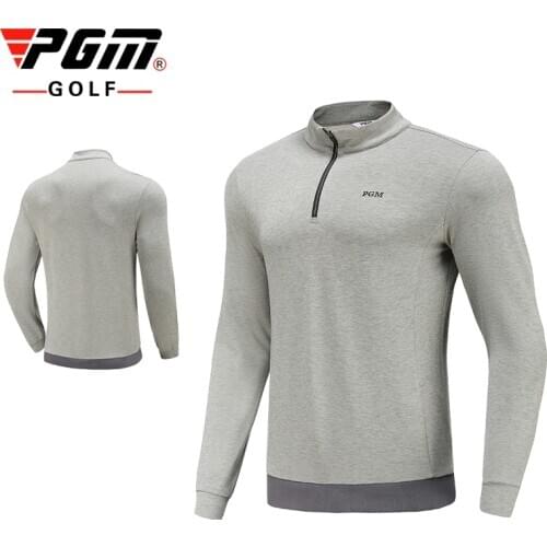 PGM Autumn Winter New Arrival Golf SportsWear Mens Knitted Plus Fleece Keep Warm Long Sleeve Quarter-Zip Pullover Golf Jacket