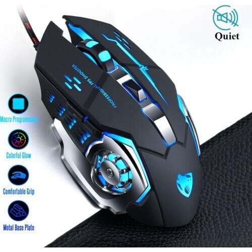 Pro Gamer Gaming Mouse 8D 3200DPI Adjustable Wired Optical LED Computer Mice USB Cable Silent Mouse for laptop PC