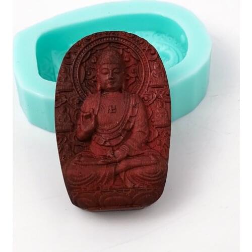 PRZY TS0206 Amulet Buddha Fondant Mold Silicone Tathagata Guanyin Bodhisattva Blessing Soap Cake Decoration DIY Moulds