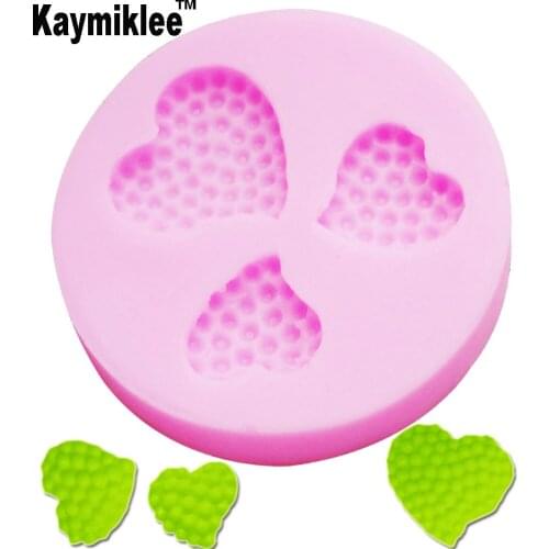 Kaymiklee M055 DIY Strawberry Love Heart UV Resin Silicone Mold Fondant Chocolate Candy Gumpaste Surgarcraft Crystal Epoxy Soft