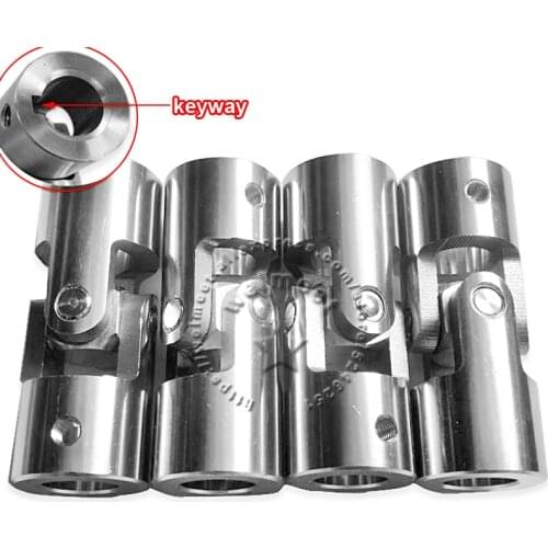 1pcs 25mm-30mm Hole 304 Stainless Steel Motor Output Shaft Coupler Connector Cross Universal Joint Coupling Bushing with Keyway