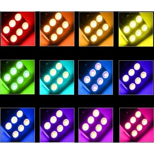 T10 W5W 168 5050 12SMD Remote Control 12V Auto RGB 16Colors LED Car styling Interior Dome Wedge Reading Light Lamp Bulb