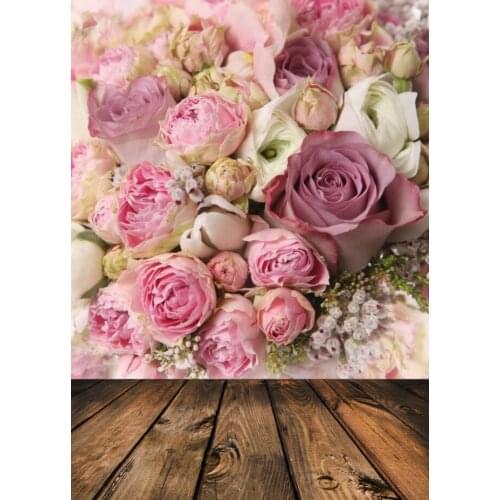 SHENGYONGBAO Vinyl Custom Photography Prop Valentine day Flower Wood theme Photo Studio Background FJ-01
