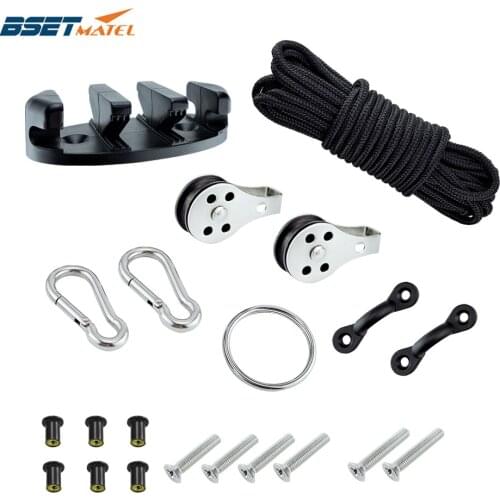 Water Sports Kayak Canoe Anchor Trolley Kit Cleat Rigging Ring Pulleys Pad Eyes Well Nuts Screws Rope Boats Decks Accessories