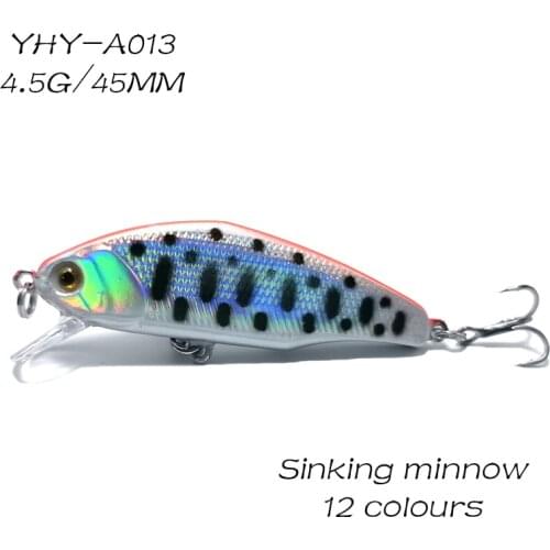 1pc 45mm 4.5g Fishing Lures Sinking Trout Minnow Wobbler Fishing Tackle Hard Bait