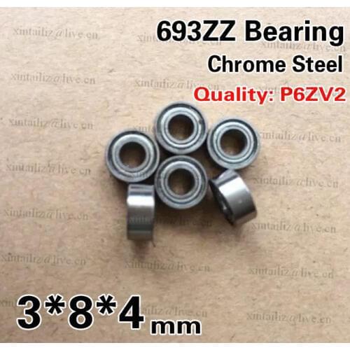 [CM693ZZ-P6]Free Shipping 10pcs Chrome steel ABEC-7 level high speed micro ball bearing 693zz W639/3zz 3*8*4