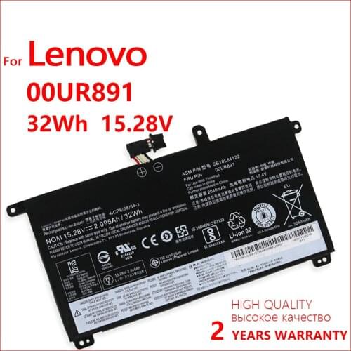 100% Genuine 00UR891 Laptop Battery For Lenovo Thinkpad T570 T580 P51S P52S 00UR892 SB10L84122 SB10L84123 01AV493 15.28V 32WH