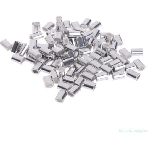 New 100 Pcs/bag Fishing Double Tube Copper Line Sleeves Connector Crimp 0.8/1/1.2/1.5mm Drop Ship