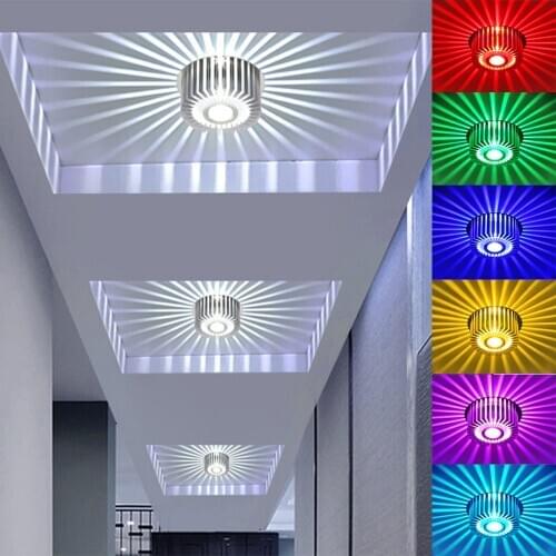 180° RGB LED Ceiling Light 3W Party Home Decor Ceiling Downlight RGB LED Ceiling Downlight Lighting Dimmable LED Ceiling Light