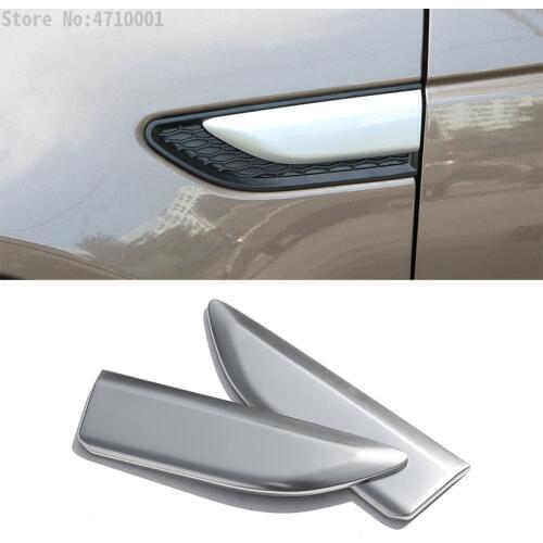 2pcs ABS Chrome Car Body Side Air Flow Vent Fender Cover Trim For Land Rover Discovery Sport 2015-2017 Auto Parts Accessories