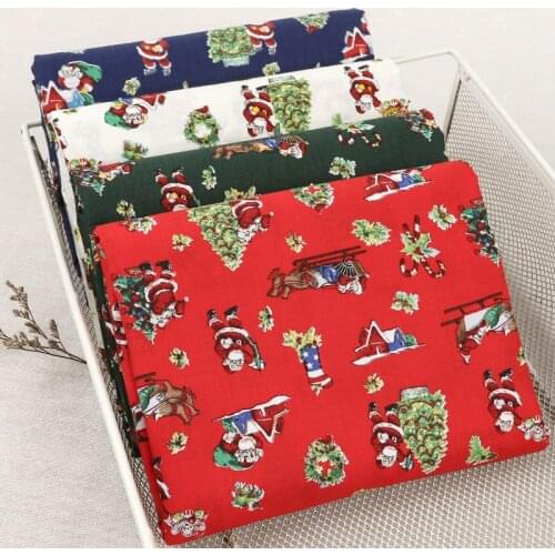 45cm*110cm/Piece,Cartoon Santa Claus Pure Cotton Printing Cloth,Clothing Tablecloth,Curtain Puppet Fabric,DIY Handmade Material