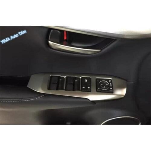 Lapetus Auto Styling Inner Door Armrest Window Lift Button Panel Cover Trim 4 Piece Fit For LEXUS NX NX200T NX300T 2018 2019 ABS